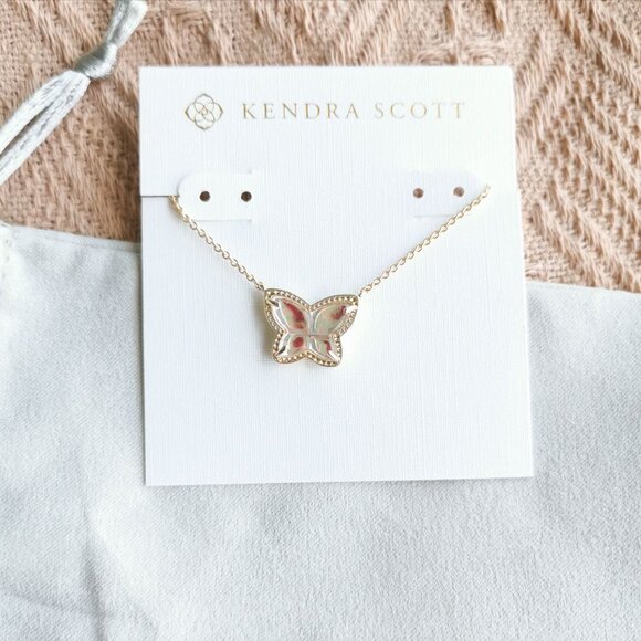 Kendra Scott - Lillia Butterfly Dichroic Glass Necklace Gold - Picture 1 of 4